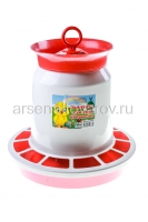 Кормушка для домашней птицы пластиковая бункерная 10 кг красная (Ар-Пласт) 08003