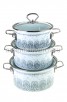 Набор посуды эмалированный 3 предмета (1,9 л + 2,5 л + 3,7 л) Олим-1 Элит белый (Керчь)