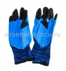 перчатки рабочие нейлоновые с латексным покрытием (№5) синие с голубым (черный манжет) (КНР)
