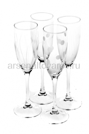 набор бокалов стеклянный (4 шт) 170 мл (N5286) Лаунж Клаб (Люминарк)