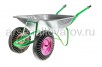 Тачка садовая двухколесная 90 л/200 кг оцинкованный кузов цельнолитые резиновые колеса (Россия) 