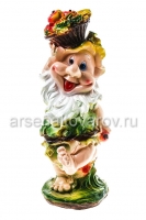 Садовая фигура Гном с фруктами 41*27 см гипс (130) (Россия)