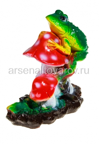 садовая фигура Лягушка с мухоморами 27*25 см гипс (13) (Россия)