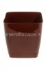 Кашпо пластиковое  3 л 17*17 см с поддоном для цветов коричневое Крокус (07057) (Ар-Пласт) 