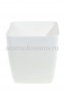 кашпо пластиковое 6,5 л 22*22 см с поддоном для цветов белое Крокус (07058) (Ар-Пласт)