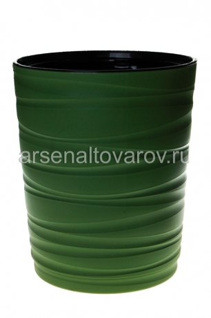 кашпо напольное пластиковое 15 л 30*36 см со вставкой оливковое Модерн Медиум (КШ-9535) (BMC)