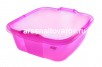 Таз пластиковый квадратный 14 Чудо (03083) прозрачный розовый (Ар-Пласт) 