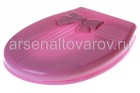 сиденье для унитаза пластиковое с детской накладкой Бантик Люкс (104-404) розовое (Турция)