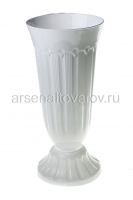Ваза для цветов под срезку пластиковая 2 л 16*29 см Флавия белая (283) (Эльфпласт)