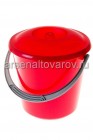 ведро пластиковое 7 л для пищевых с крышкой Соло (С632ККРА) красный перламутр (Мартика)