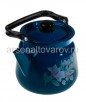 Чайник эмалированный 3,5 л (С2716.34) васильковый с рисунком (Сибирские товары)