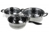 Набор посуды нержавеющий 3 предмета (1,5 л + 2,2 л + ковш 1,25 л) (981058) (КНР)