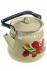 Чайник эмалированный 3,5 л (С2716.П*78) палевый с рисунком (Сибирские товары)