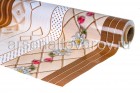 клеенка столовая тканевая основа Парадиз рулон (20 м*1,4 м) Коричневая полоса с цветами (6673D)