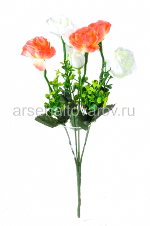 цветы искусственные Роза 30 см (5 головок) 6 цветов (FP210)
