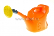 Лейка садовая пластиковая 6 л Урожайная с рассеивателем оранжевая (Ижевск)