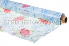 клеенка столовая тканевая основа Колорит Этюд рулон (25 м*1,3 м) Цветы на голубом (125/1)