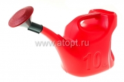 Лейка садовая пластиковая 10 л Урожайная с рассеивателем красная (Ижевск)
