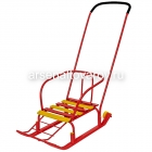 санки Тимка 5 Комфорт со спинкой и ручкой плоские полозья, ремень безопасности, на колесах оранжевые (Ника) (Т5К/О2) 472495