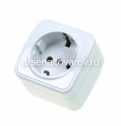 розетка одноместная открытая проводка Электра 16 А с заземлением белая (0012) 385123 (Союз)