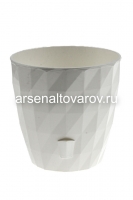 Кашпо для цветов пластиковое 3 л 17*16,5 см белое Руби (КШ-6454) (BMC)