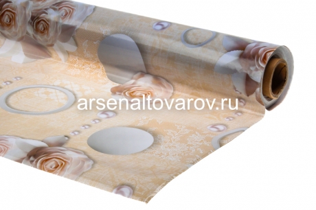 клеенка столовая тканевая основа Парадиз рулон (20 м*1,37 м) Розы (5723-1)