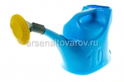 Лейка садовая пластиковая 10 л Урожайная с рассеивателем голубая (Ижевск)