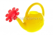 Лейка садовая пластиковая 1,5 л Ромашка с рассеивателем желтая (Ижевск)