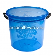 Ведро пластиковое 10 л для пищевых мерное (04011) синее прозрачное (Пятигорск)