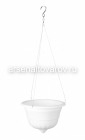 кашпо подвесное на тросе пластиковое 4,5 л 27*19 см белое Грация (М9134) (Башкирия)