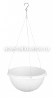кашпо подвесное на тросе пластиковое 8 л 32,5*17,5 см белое Джулия (М9132) (Башкирия)