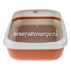 лоток для кошек пластиковый с рамкой и сеткой Эффи (М9058) (Башкирия)