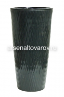 Кашпо напольное пластиковое 15,5/30 л 34*59 см со вставкой графитовое Керама (664) (Эльфпласт)