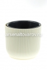 кашпо для цветов пластиковое 1,1 л 13,5*11,9 см со вставкой слоновая кость Линия (656) (Эльфпласт)
