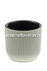кашпо для цветов пластиковое 2,3 л 17*14,7 см со вставкой светло-серое Линия (657) (Эльфпласт)