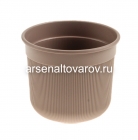 кашпо для цветов пластиковое 1 л 13,5*11,5 см с дренажным дном какао Сканди (М9159) (Башкирия)