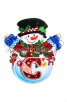 Растяжка новогодняя бумажная С новым годом! Снеговик (НН6863)
