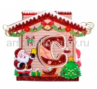 растяжка новогодняя бумажная С новым годом! Домик (НН2639)