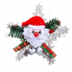 подвеска новогодняя звезда с Дедом Морозом 14 см (22-2343)