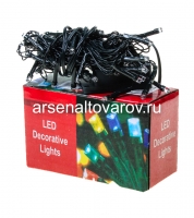 Гирлянда новогодняя электрическая 50 ламп 5 м синяя силиконовый провод (KRV-003)