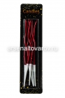 свеча декоративная Витая (набор из 6 шт) металлик красная (7222-12кр)