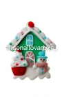 подвеска новогодняя из модифицированной глины Домик 8,5 см (7252-6)