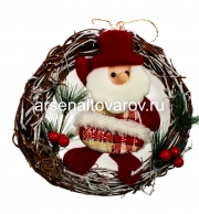 Венок новогодний Дед Мороз 20 см (BA124-3)