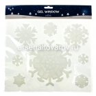 наклейка новогодняя на окно Снежинка 30*25 см 6 видов (6188- 5)