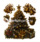 наклейка новогодняя на окно Новогодняя 31*38 см 6 видов (PIH-01-06)