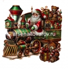 наклейка новогодняя на окно силиконовая Новогодняя 19*25 см 12 видов (XC-01-12)