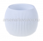 кашпо для цветов пластиковое 1 л 16,5*13 см с поддоном белое Агава (А274) (Ар-Пласт)