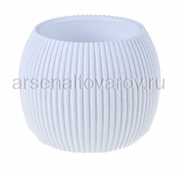 Кашпо для цветов пластиковое 1 л 16,5*13 см с поддоном белое Агава (А274) (Ар-Пласт)