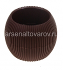 кашпо для цветов пластиковое 1 л 16,5*13 см с поддоном коричневое Агава (А274) (Ар-Пласт)