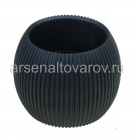 кашпо для цветов пластиковое 1 л 16,5*13 см с поддоном серое Агава (А274) (Ар-Пласт)